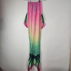 Girls Kids Mermaid Swim Tail Small Costume Pull On Pink Green